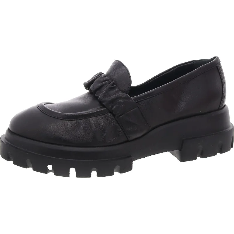 AGL Womens Leather Wedge Loafers