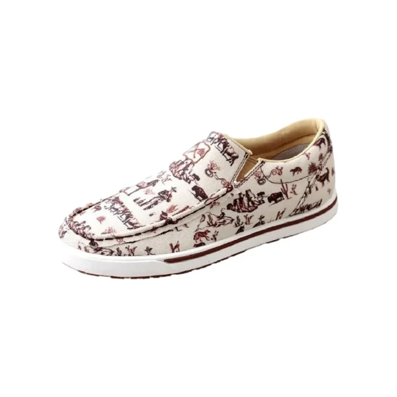 Twisted X Casual Shoes Womens Western Print Maroon Ivory WCA0073