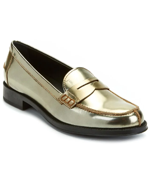 TOD’s Metallic Leather Penny Loafer