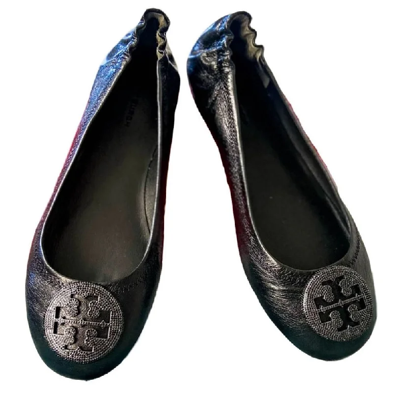 Tory Burch Women's Minnie Travel Ballet Pave Flat, Perfect Black/Jet