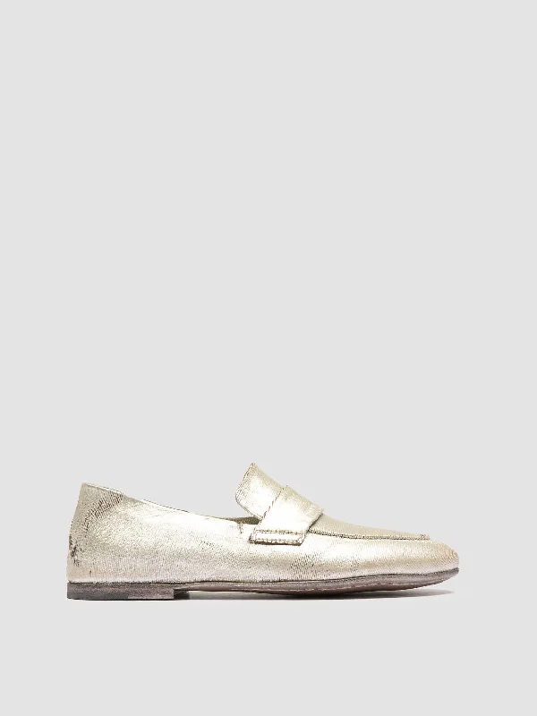 BLAIR DD 001 - Gold Leather Penny Loafers