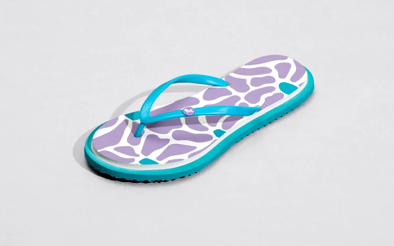 Printed Flip Flops : Lavender