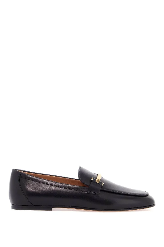 Tod's Women's  Calfskin Women's Loafers With Metallic Band