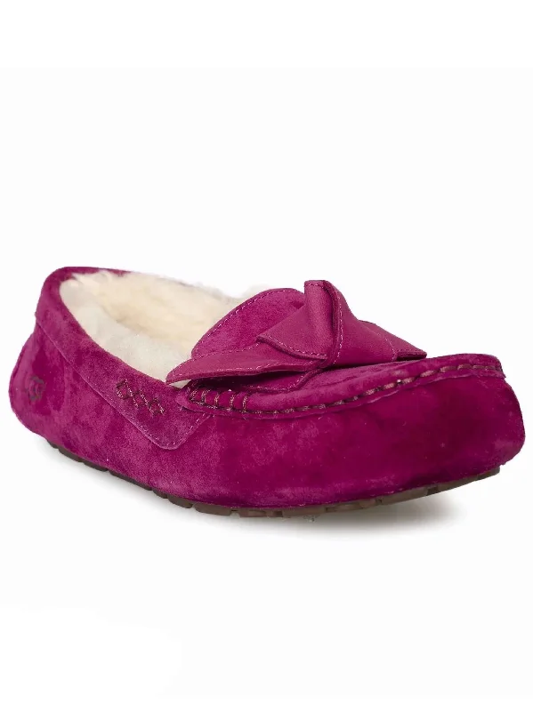 Women's Textured Mocassin Slippers,Pink