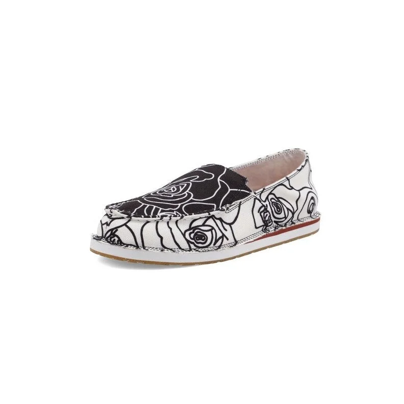 Twisted X Casual Shoes Womens Floral Slip On Black White WCL0018