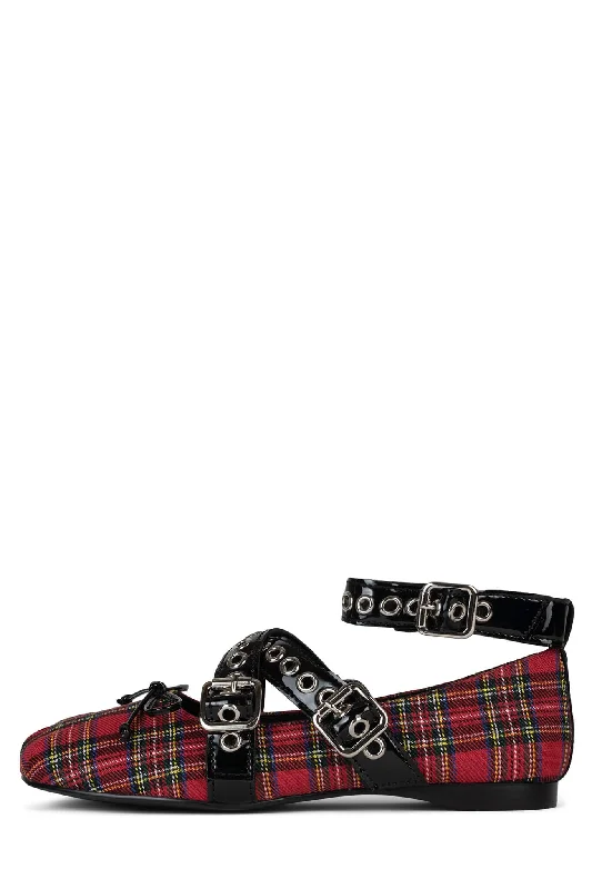 Red Tartan Black Patent