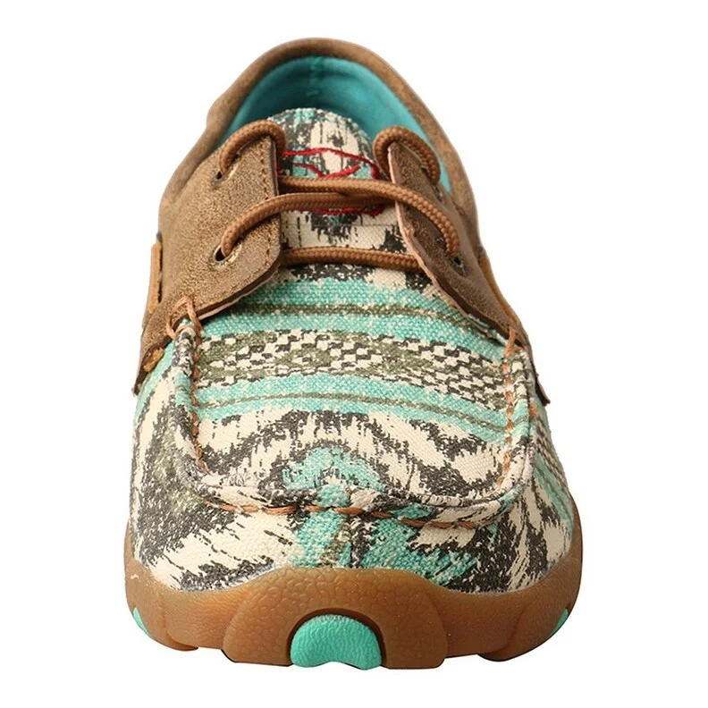 Twisted X Casual Shoes Womens Driving Moc Leather Multi Teal WDM0133