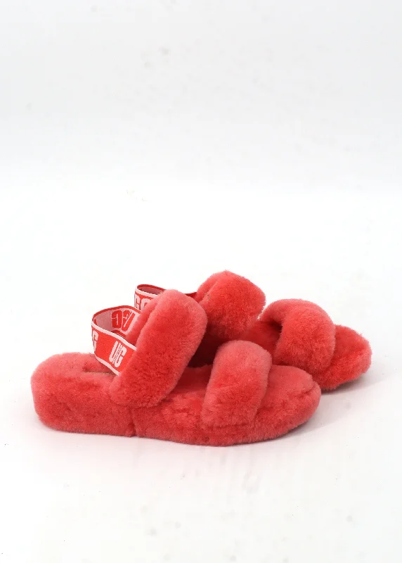 Women's Fur Slippers,Coral