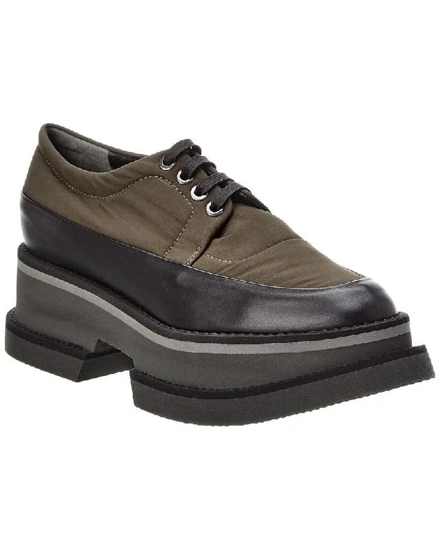 Clergerie Beckt Nylon & Leather Platform Oxford