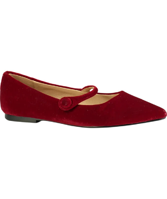 Age of Innocence Red Thea Velvet Flats UK 5 EU 38 👠