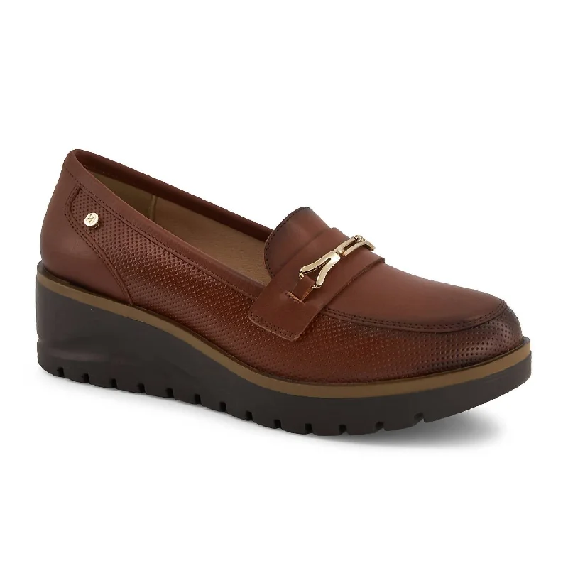 Women's Wedge Loafers In Brown