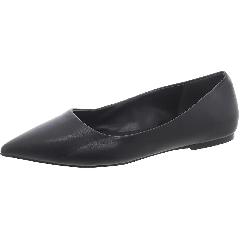 Abound Womens Madelyn Faux Leather Flat Ballet Flats