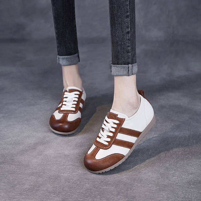 Women Soft Leather Training Flat Casual Shoes