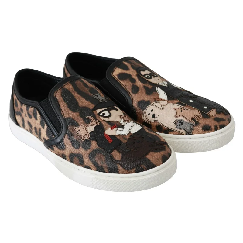 Dolce & Gabbana Chic Leopard Print Loafers for Elegant Women's Comfort