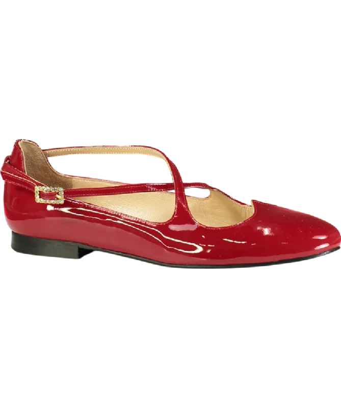 Camilia Elphick Red Lover Patent Flats UK 5 EU 38 👠