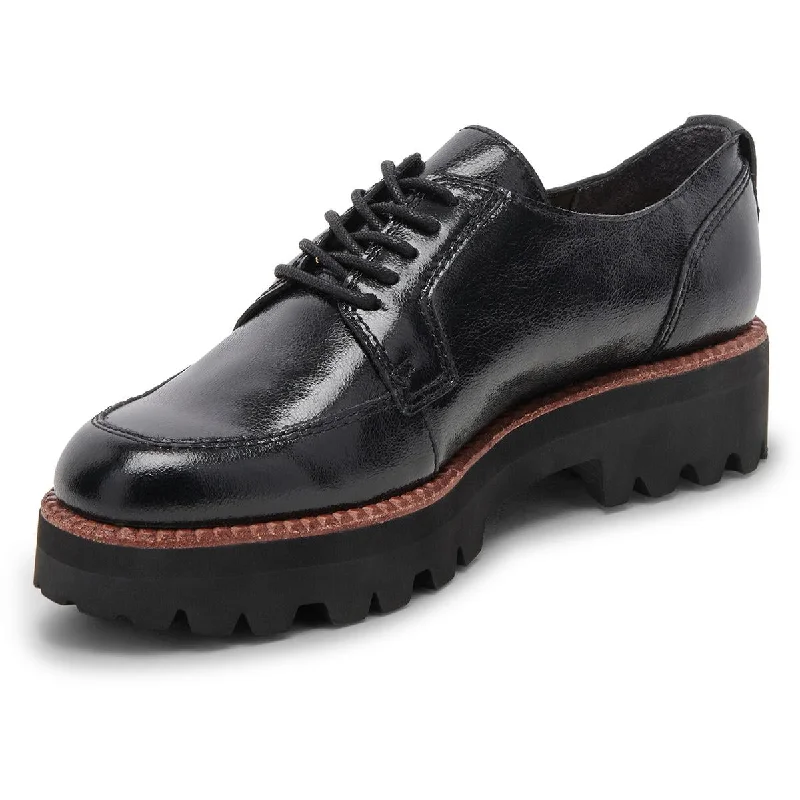 Morna Womens Patent Leather Lugg Sole Oxfords