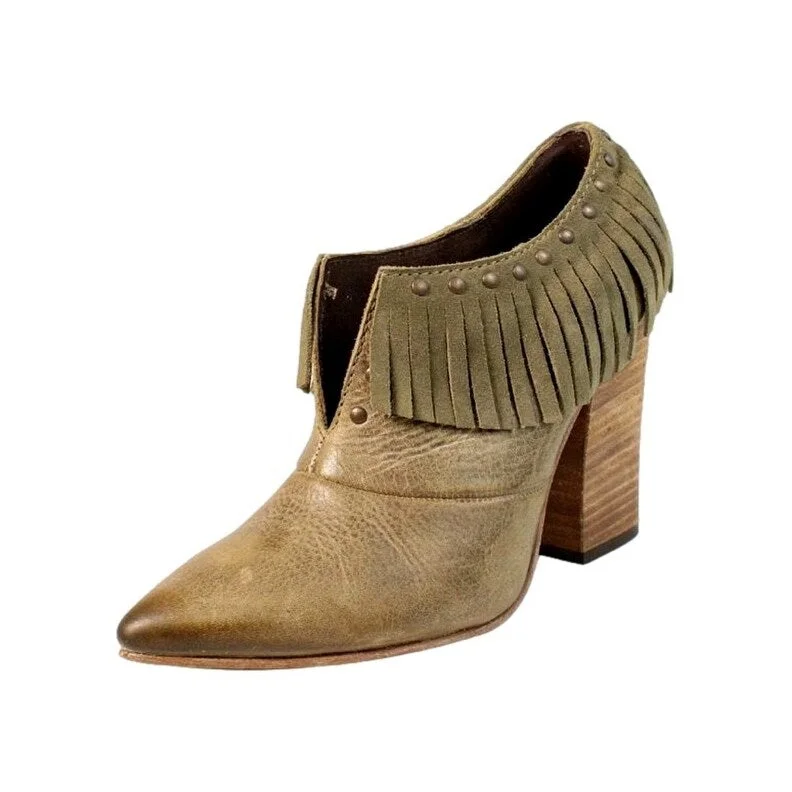 Corral Casual Shoes Womens Studs Fringe Snip Toe Olive Green P5170