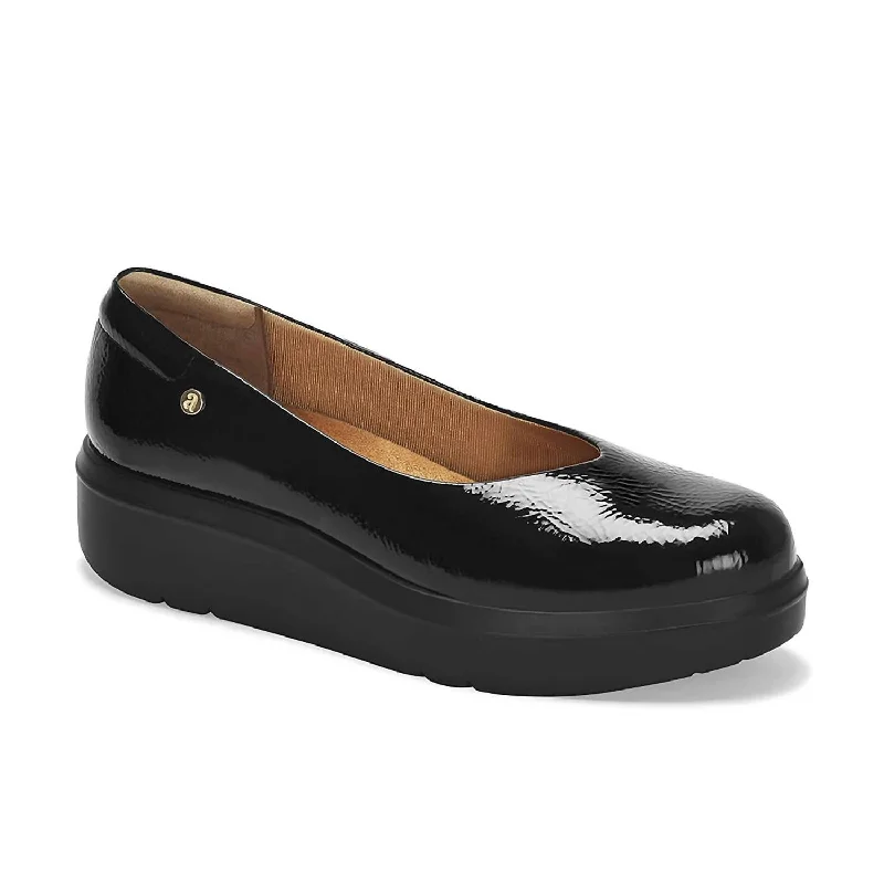 Women's Platform Patent Moccasins In Black