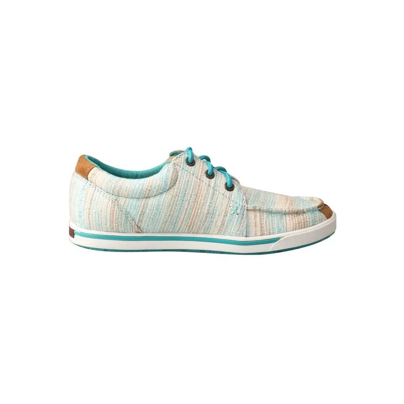 HOOey Casual Shoes Womens Lopers Stripe Print Lace Blue WHYC004