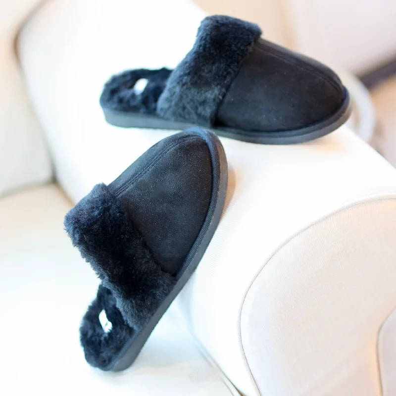 Corky's | Snooze Slide On Slippers with Furry Lining in Black