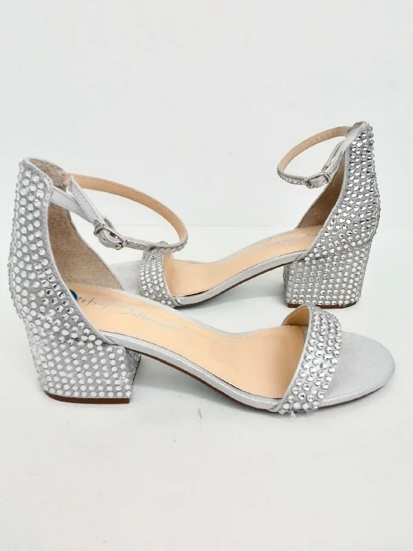 Betsey Johnson Women's Silver Heeled Sandals Size 9 M