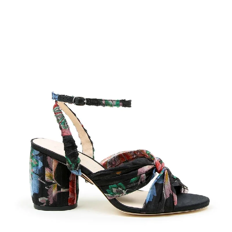 Black Floral Twist Sandal + Marilyn Strap