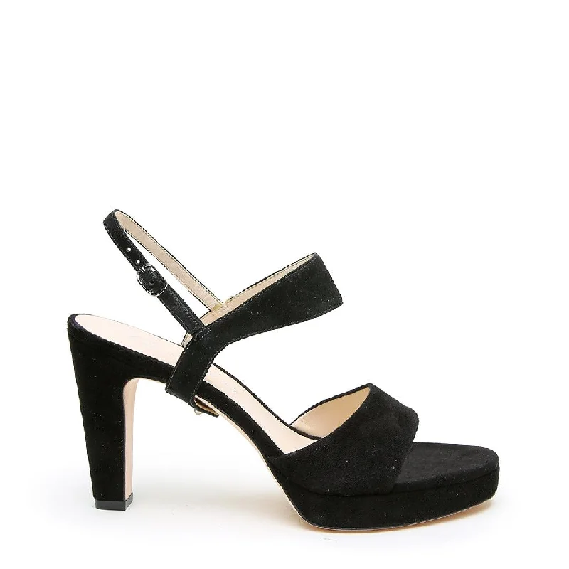 Black Suede Lo Platform + Elsie Strap