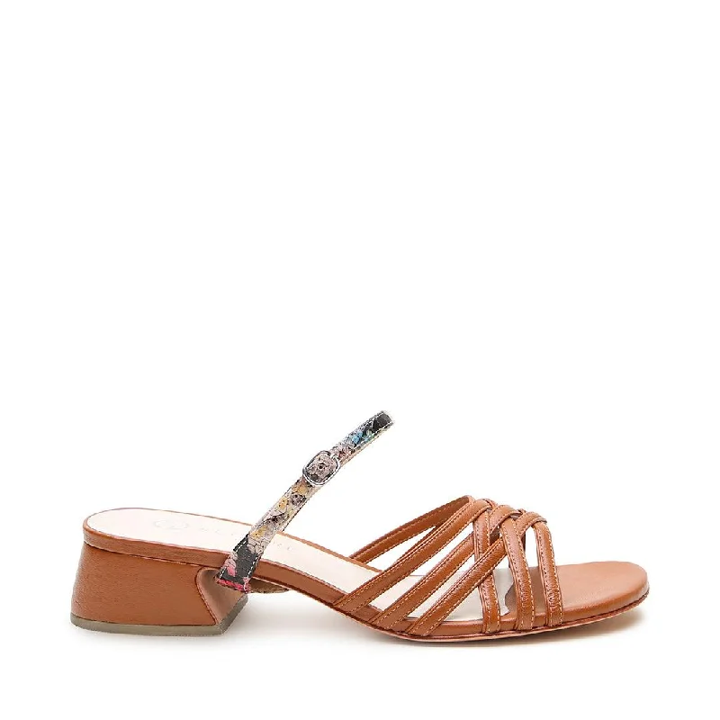 Cognac Bell Sandal + Painted Snake Twiggy Strap