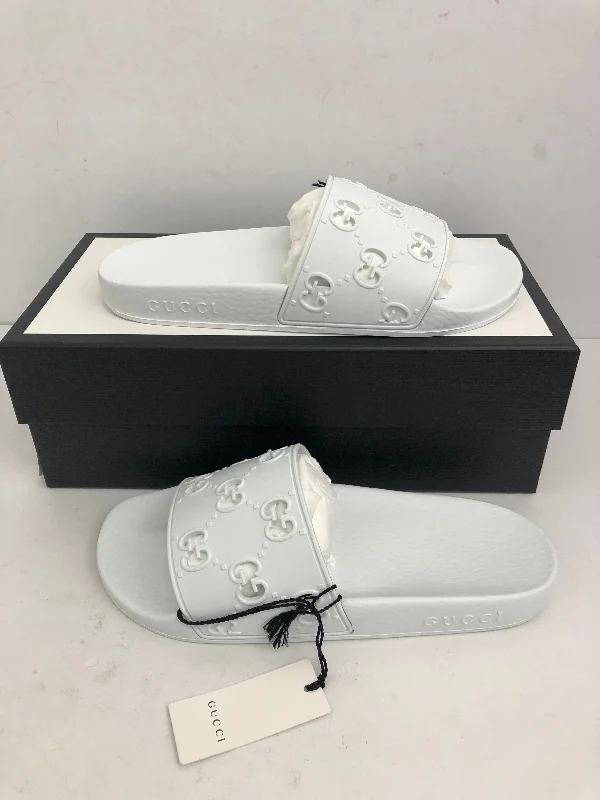 Gucci Women's Great White Rubber GG Sandals  Size 35 - 40