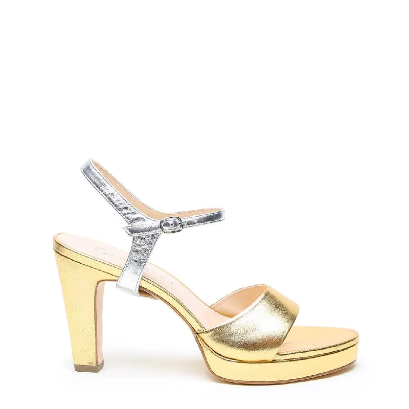 Gold Lo Platform + Silver Jackie Strap