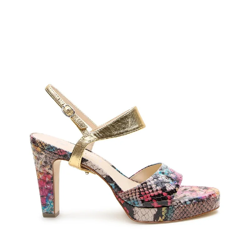 Painted Snake Lo Platform + Gold Elsie Strap