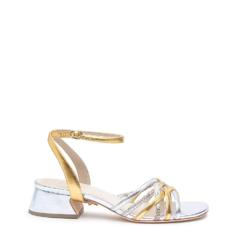 Silver Bell Sandal + Gold Marilyn Strap