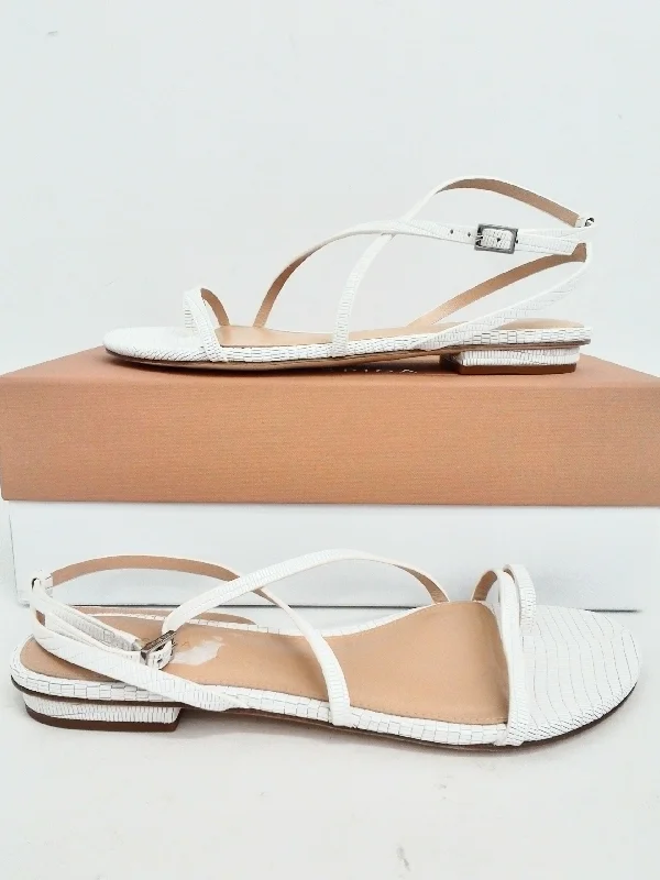 Via Spiga Women's Calandre White Leather Sandals Size 7 & 7.5 M